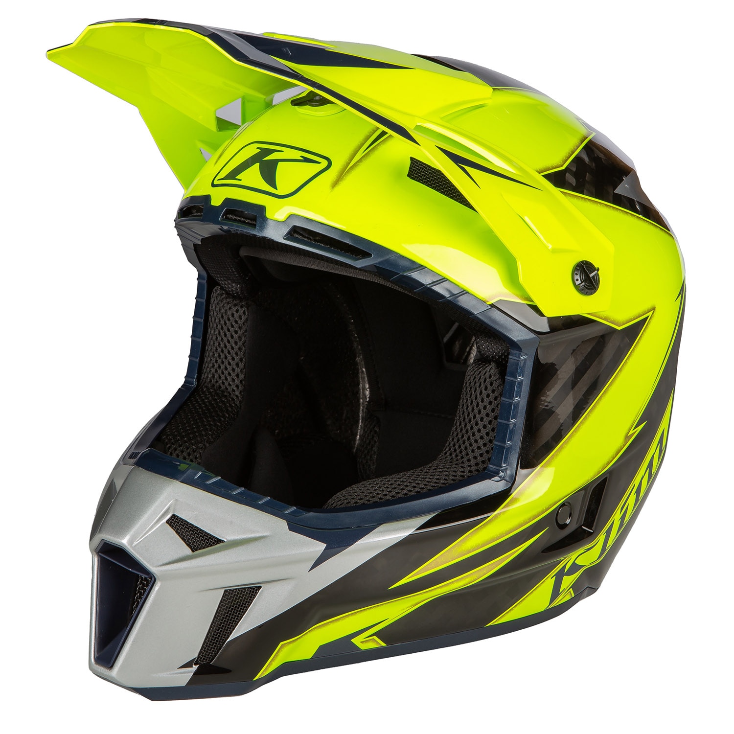 F3 Carbon Off-Road Helmet ECE XS Lightning Hi-Vis